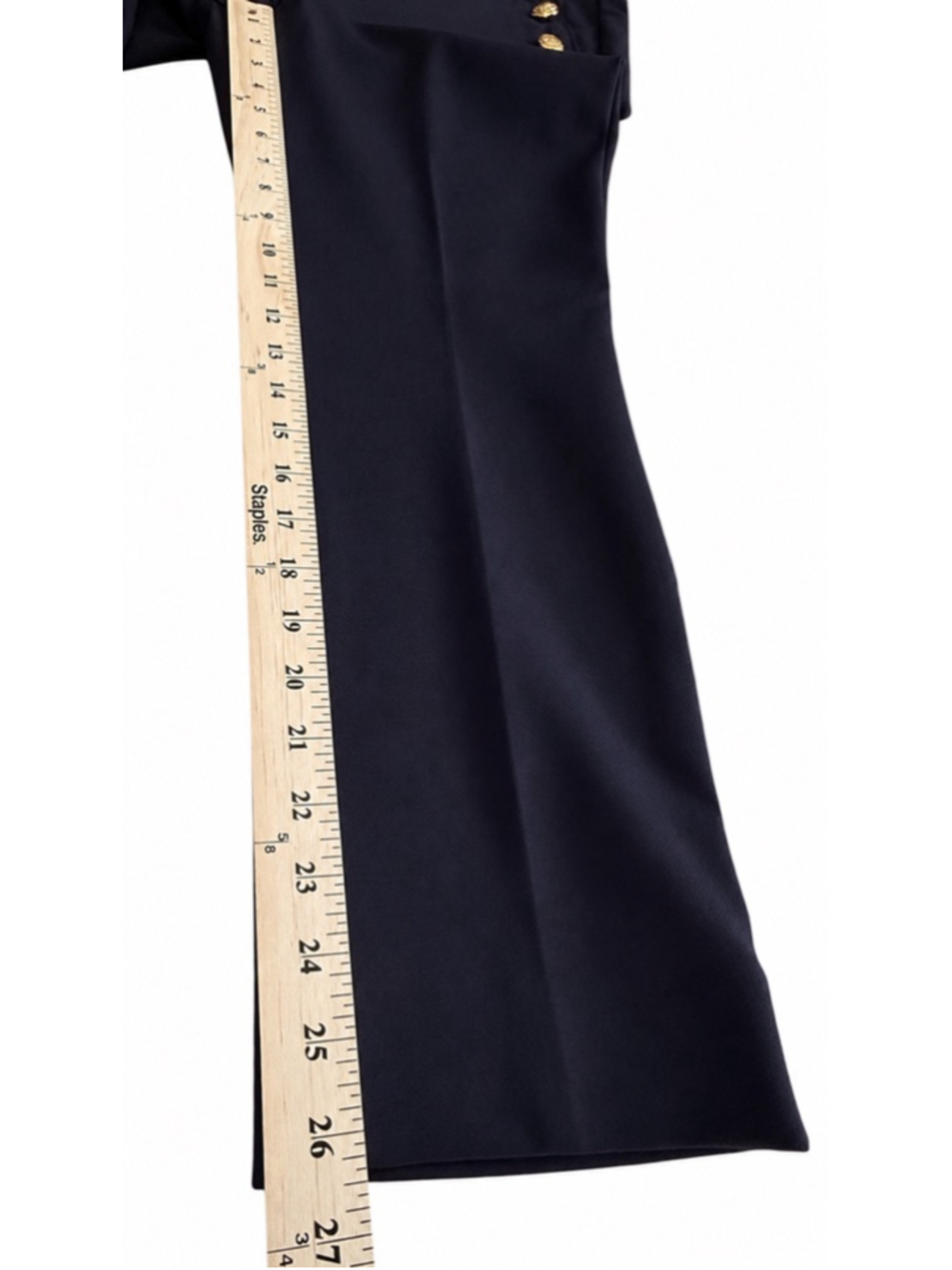 WHBM Navy Blue Jolie Button Straight Leg Comfort Stretch Pant 10 - Picture 13 of 15
